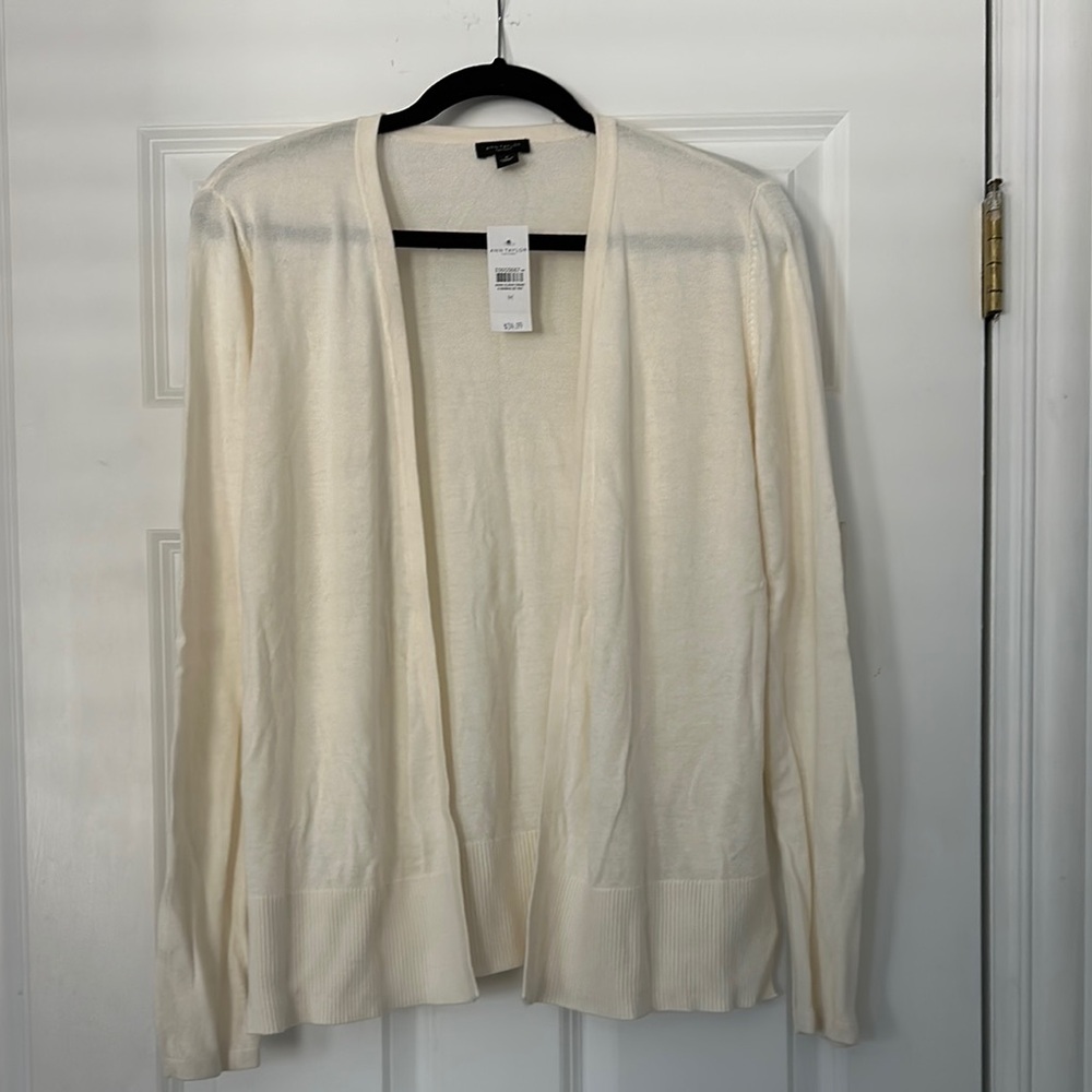 Elegant Cream Open-Front Sweater